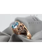 Originálny vinobranie 14K Produkt s ružovým zlatým Aquamarine Ring vintage unikátny VRC080R